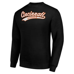 Cincinnati Bengals Starter Tailsweep Team Graphic Tri-Blend Fleece Pullover Sweatshirt - Black Pullover