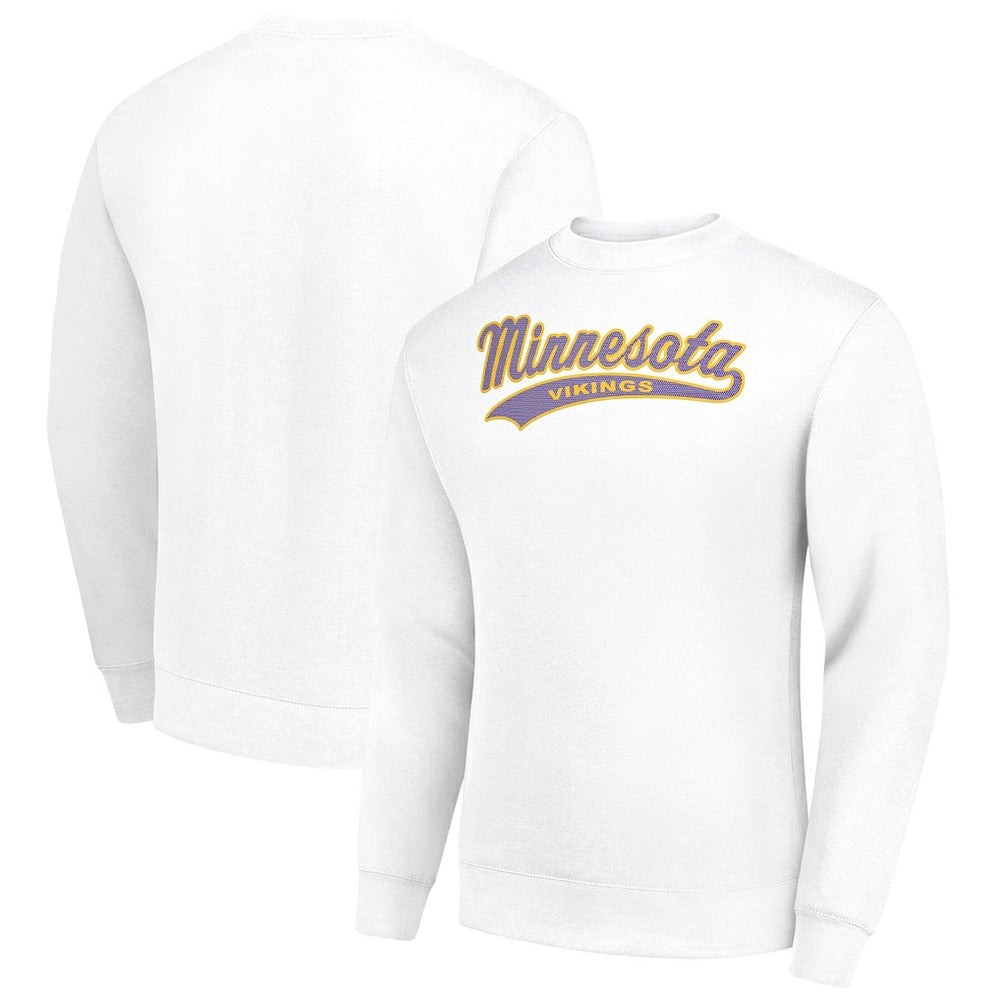 Minnesota Vikings Starter Tailsweep Team Graphic Tri-Blend Fleece Pullover Sweatshirt - White Pullover