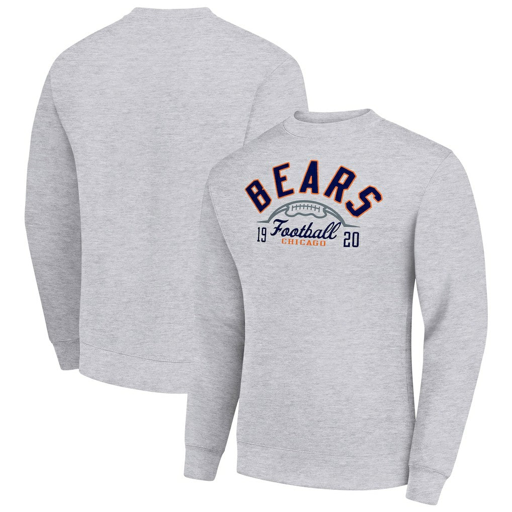 Chicago Bears Starter Half Ball Team Graphic Tri-Blend Fleece Pullover Sweatshirt - Heather Gray Pullover