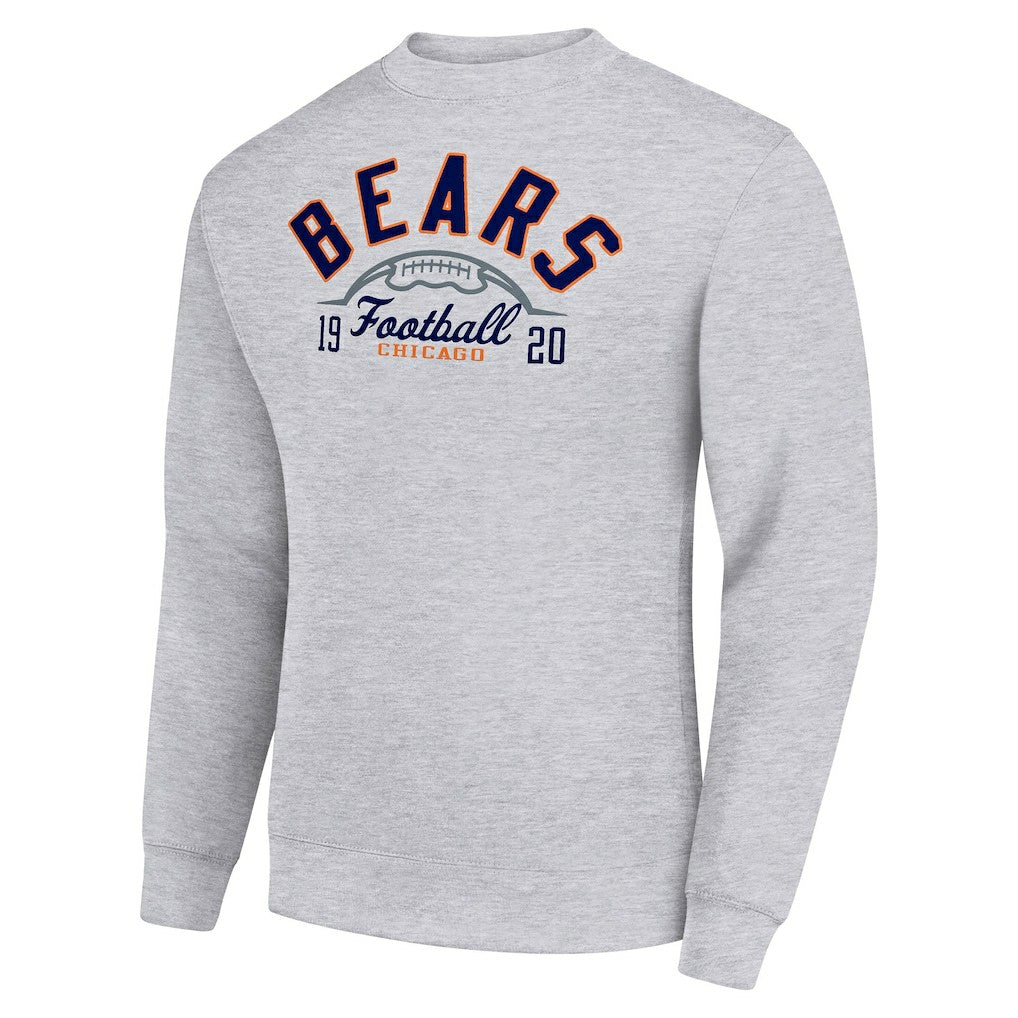 Chicago Bears Starter Half Ball Team Graphic Tri-Blend Fleece Pullover Sweatshirt - Heather Gray Pullover