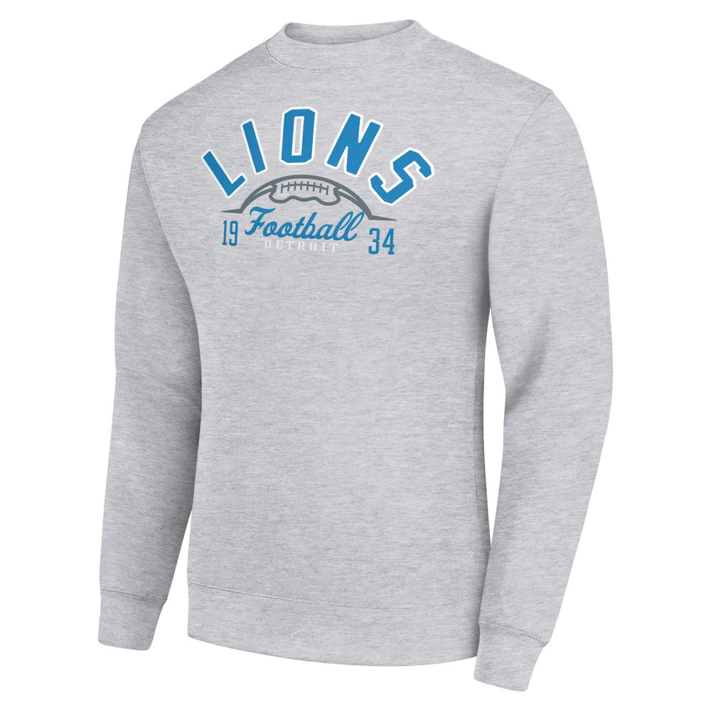 Detroit Lions Starter Half Ball Team Graphic Tri-Blend Fleece Pullover Sweatshirt - Heather Gray Pullover