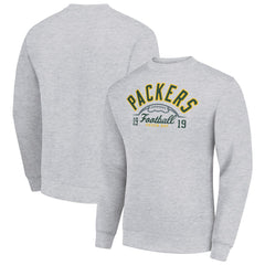 Green Bay Packers Starter Half Ball Team Graphic Tri-Blend Fleece Pullover Sweatshirt - Heather Gray Pullover