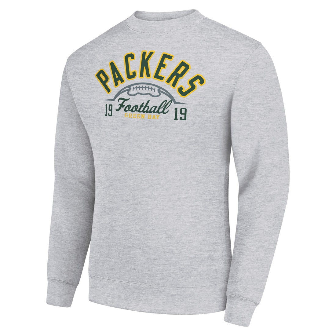 Green Bay Packers Starter Half Ball Team Graphic Tri-Blend Fleece Pullover Sweatshirt - Heather Gray Pullover
