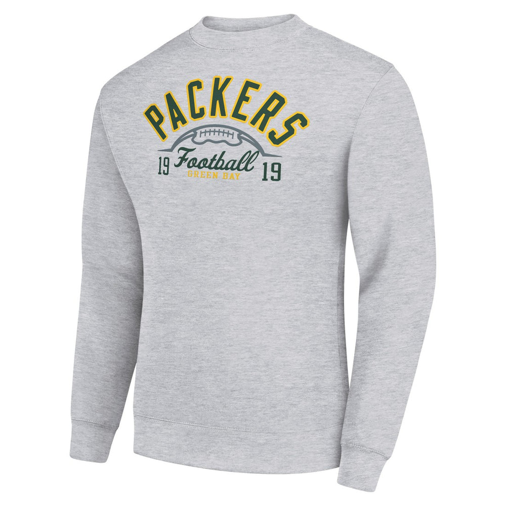 Green Bay Packers Starter Half Ball Team Graphic Tri-Blend Fleece Pullover Sweatshirt - Heather Gray Pullover