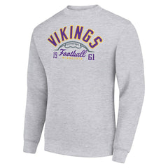 Minnesota Vikings Starter Half Ball Team Graphic Tri-Blend Fleece Pullover Sweatshirt - Heather Gray Pullover