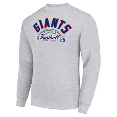 New York Giants Starter Half Ball Team Graphic Tri-Blend Fleece Pullover Sweatshirt - Heather Gray Pullover