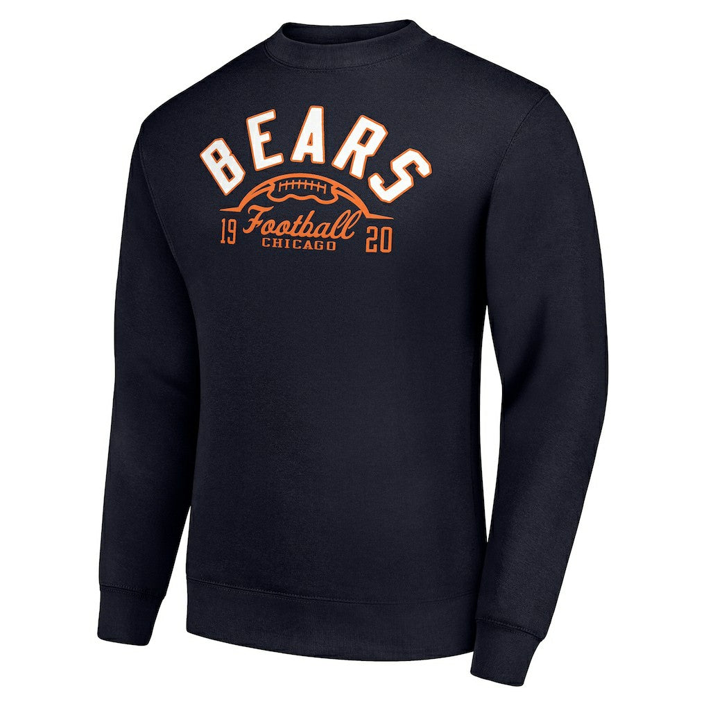 Chicago Bears Starter Half Ball Team Graphic Tri-Blend Fleece Pullover Sweatshirt - Navy Pullover