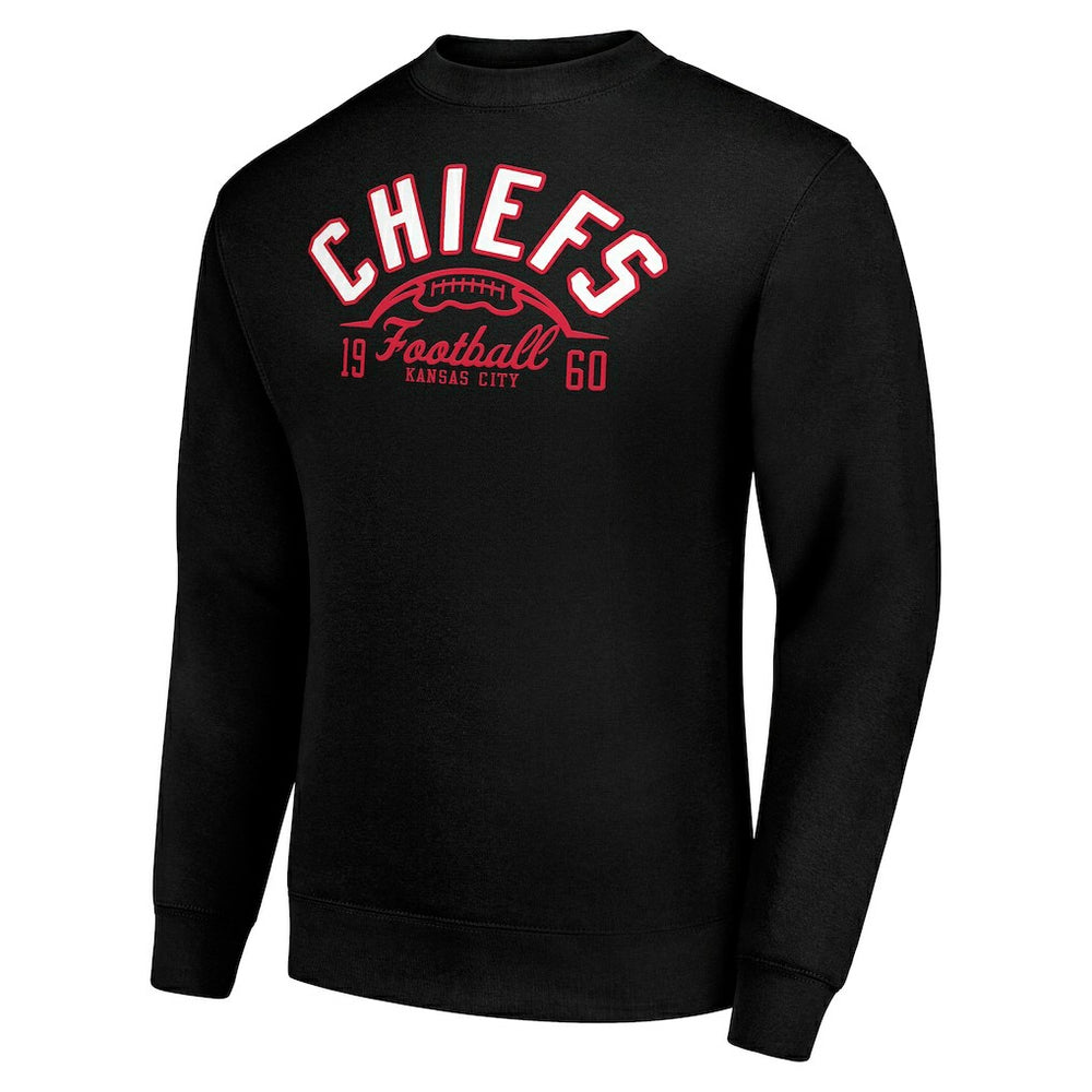 Kansas City Chiefs Starter Half Ball Team Graphic Tri-Blend Fleece Pullover Sweatshirt - Black Pullover