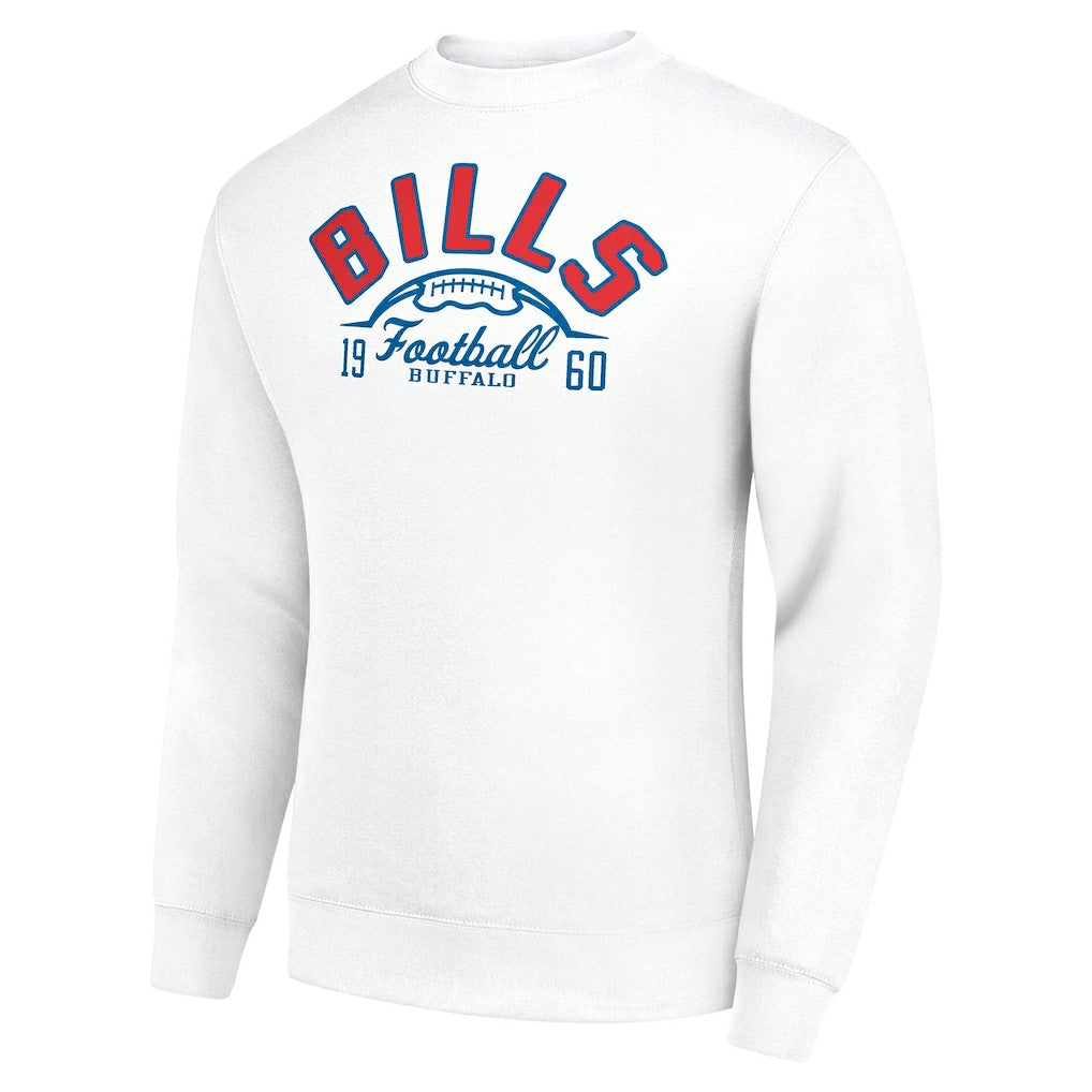 Buffalo Bills Starter Half Ball Team Graphic Tri-Blend Fleece Pullover Sweatshirt - White Pullover