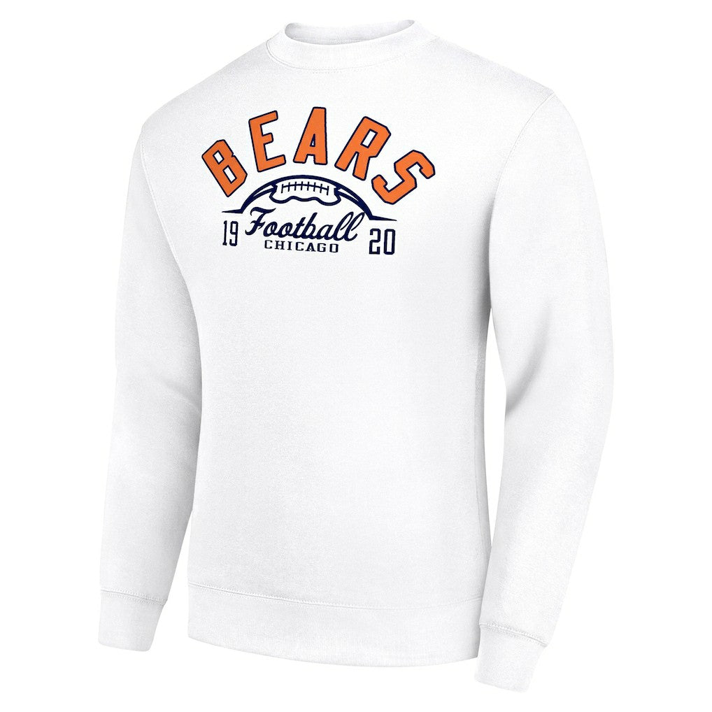 Chicago Bears Starter Half Ball Team Graphic Tri-Blend Fleece Pullover Sweatshirt - White Pullover