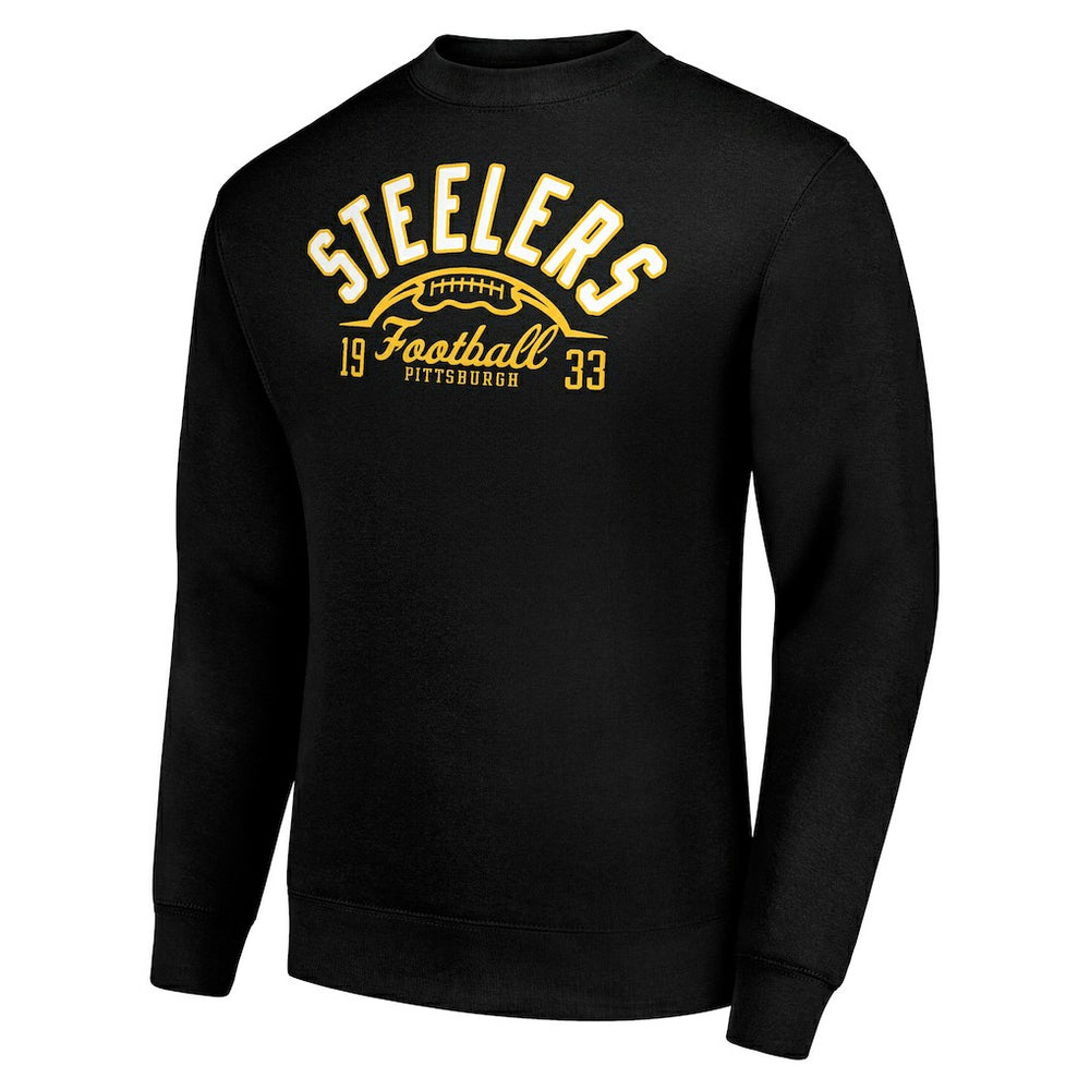 Pittsburgh Steelers Starter Half Ball Team Graphic Tri-Blend Fleece Pullover Sweatshirt - Black Pullover