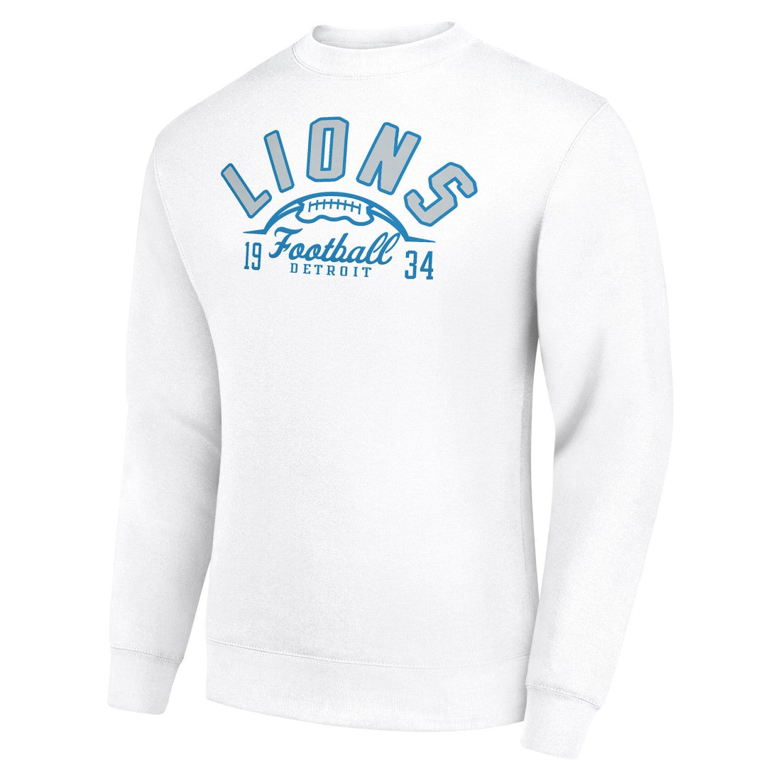 Detroit Lions Starter Half Ball Team Graphic Tri-Blend Fleece Pullover Sweatshirt - White Pullover
