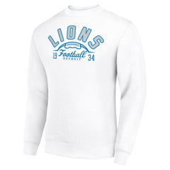 Detroit Lions Starter Half Ball Team Graphic Tri-Blend Fleece Pullover Sweatshirt - White Pullover