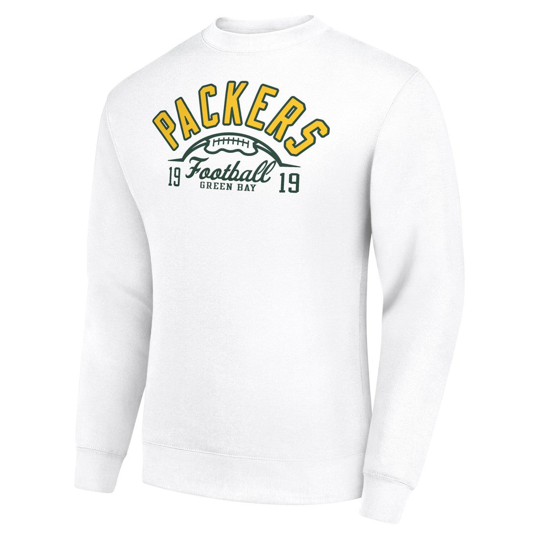 Green Bay Packers Starter Half Ball Team Graphic Tri-Blend Fleece Pullover Sweatshirt - White Pullover