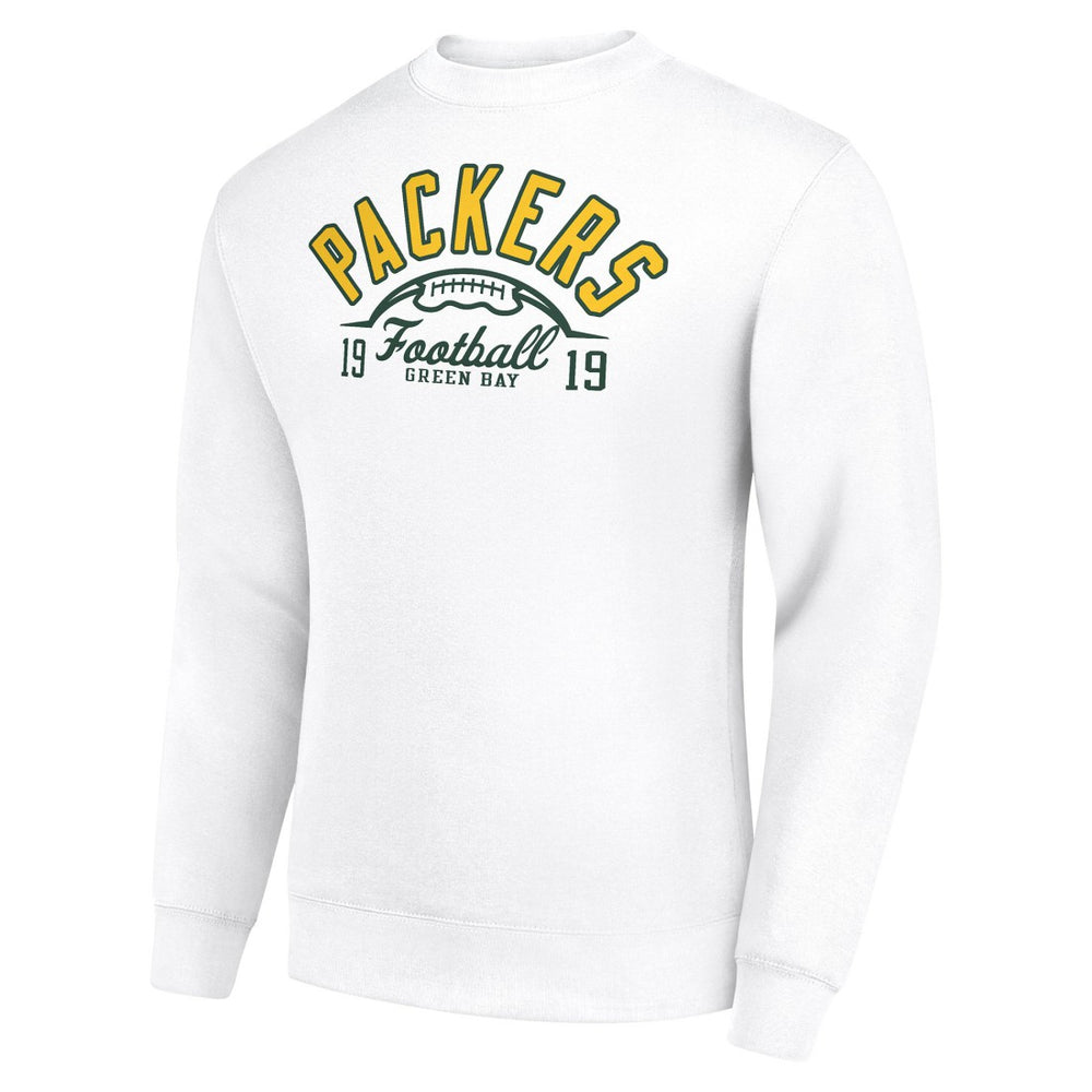 Green Bay Packers Starter Half Ball Team Graphic Tri-Blend Fleece Pullover Sweatshirt - White Pullover