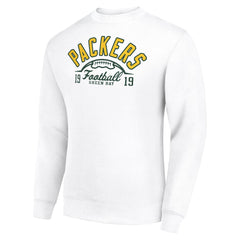 Green Bay Packers Starter Half Ball Team Graphic Tri-Blend Fleece Pullover Sweatshirt - White Pullover