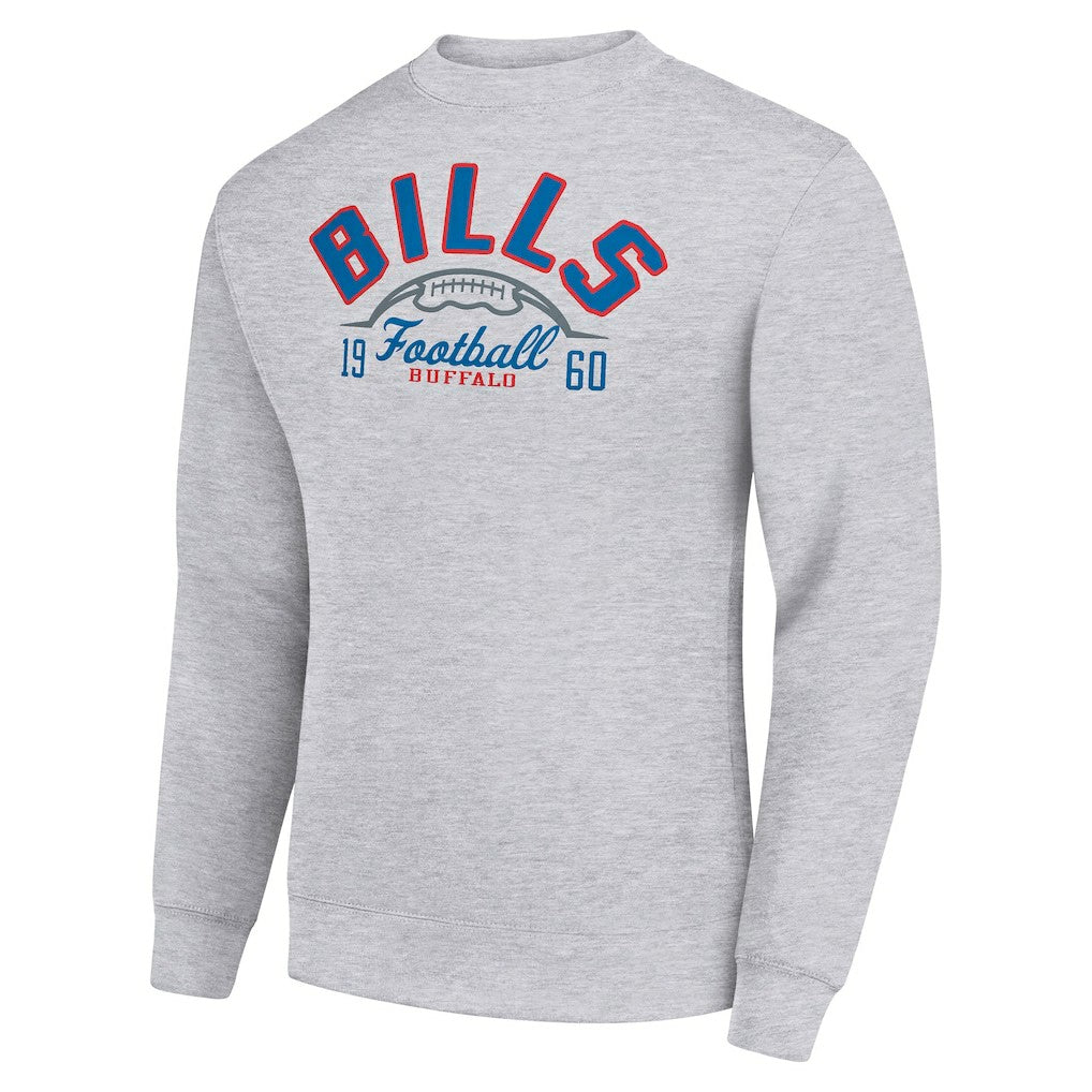 Buffalo Bills Starter Half Ball Team Graphic Tri-Blend Fleece Pullover Sweatshirt - Heather Gray Pullover