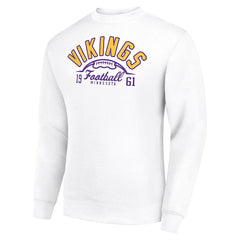 Minnesota Vikings Starter Half Ball Team Graphic Tri-Blend Fleece Pullover Sweatshirt - White Pullover