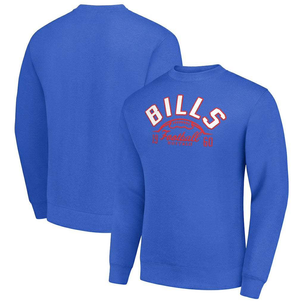 Buffalo Bills Starter Half Ball Team Graphic Tri-Blend Fleece Pullover Sweatshirt - Royal Pullover