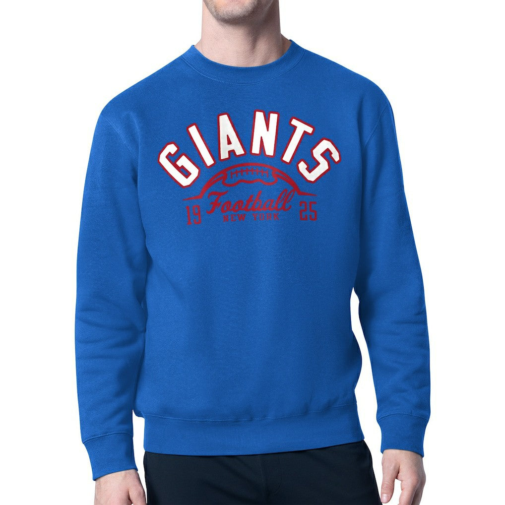 New York Giants Starter Half Ball Team Graphic Fleece Pullover Sweatshirt - Royal Pullover