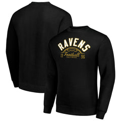 Baltimore Ravens Starter Half Ball Team Graphic Tri-Blend Fleece Pullover Sweatshirt - Black Pullover