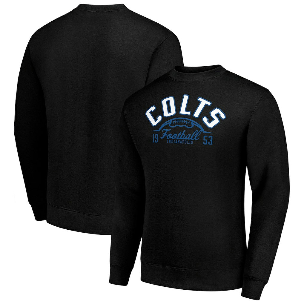 Indianapolis Colts Starter Half Ball Team Graphic Fleece Pullover Sweatshirt - Black Pullover