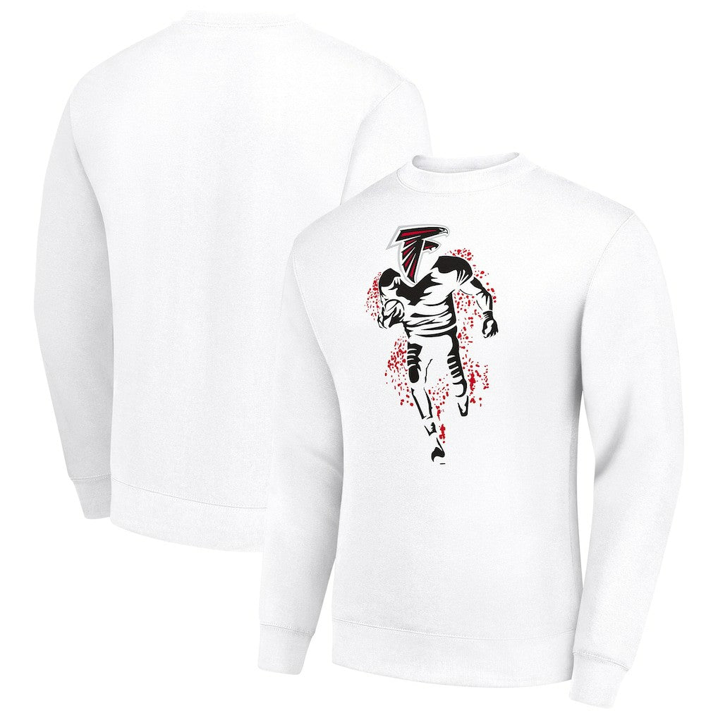 Atlanta Falcons Starter Logoface Team Graphic Tri-Blend Fleece Pullover Sweatshirt - White Pullover