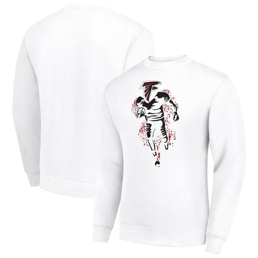 Atlanta Falcons Starter Logoface Team Graphic Tri-Blend Fleece Pullover Sweatshirt - White Pullover