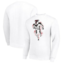 Atlanta Falcons Starter Logoface Team Graphic Tri-Blend Fleece Pullover Sweatshirt - White Pullover