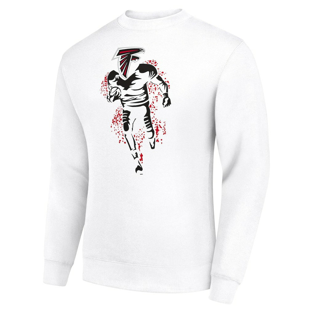 Atlanta Falcons Starter Logoface Team Graphic Tri-Blend Fleece Pullover Sweatshirt - White Pullover