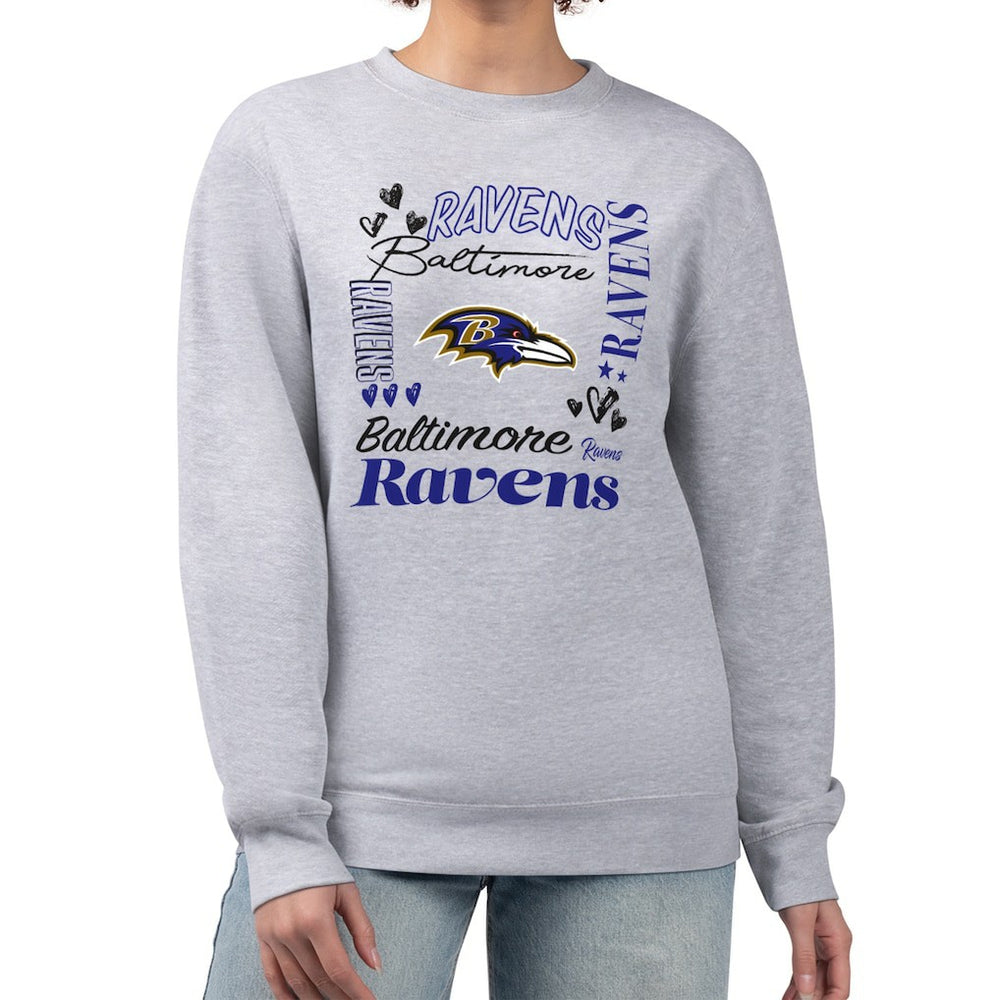 Baltimore Ravens G-III 4Her by Carl Banks Women's Collage Graphic Fleece Pullover Sweatshirt - Heather Gray Pullover