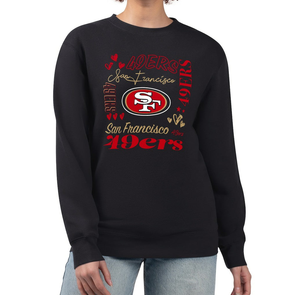 San Francisco 49ers G-III 4Her by Carl Banks Women's Collage Graphic Fleece Pullover Sweatshirt - Black Pullover