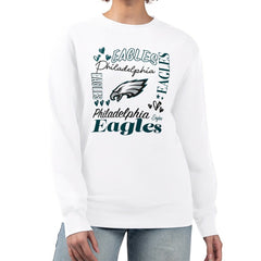 Philadelphia Eagles G-III 4Her by Carl Banks Women's Collage Graphic Fleece Pullover Sweatshirt - White Pullover
