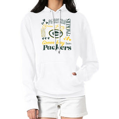 Green Bay Packers G-III 4Her by Carl Banks Women's Collage Graphic Fleece Pullover Hoodie - White Hoodies