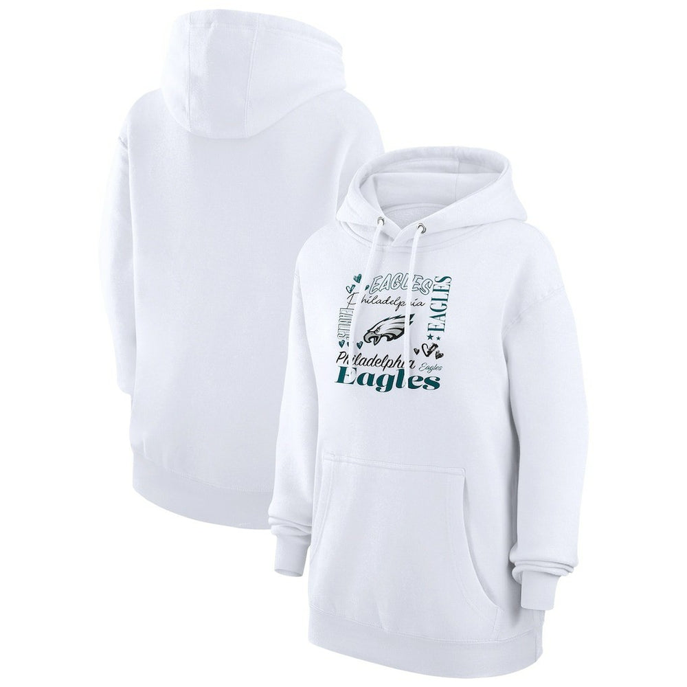 Philadelphia Eagles G-III 4Her by Carl Banks Women's Collage Graphic Fleece Pullover Hoodie - White Hoodies