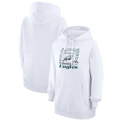 Philadelphia Eagles G-III 4Her by Carl Banks Women's Collage Graphic Fleece Pullover Hoodie - White Hoodies