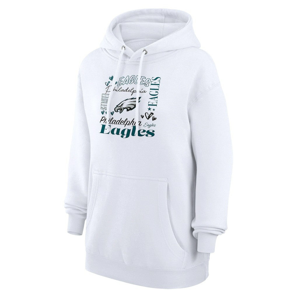 Philadelphia Eagles G-III 4Her by Carl Banks Women's Collage Graphic Fleece Pullover Hoodie - White Hoodies