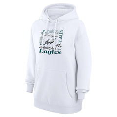 Philadelphia Eagles G-III 4Her by Carl Banks Women's Collage Graphic Fleece Pullover Hoodie - White Hoodies