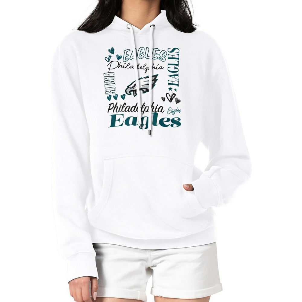 Philadelphia Eagles G-III 4Her by Carl Banks Women's Collage Graphic Fleece Pullover Hoodie - White Hoodies
