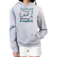 Philadelphia Eagles G-III 4Her by Carl Banks Women's Collage Graphic Fleece Pullover Hoodie - Heather Gray Hoodies