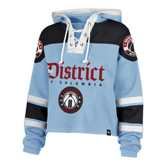 Washington Wizards '47 Women's 2024/25 City Edition Superior Cropped Lace-Up Pullover Hoodie Light Blue - 47 brand