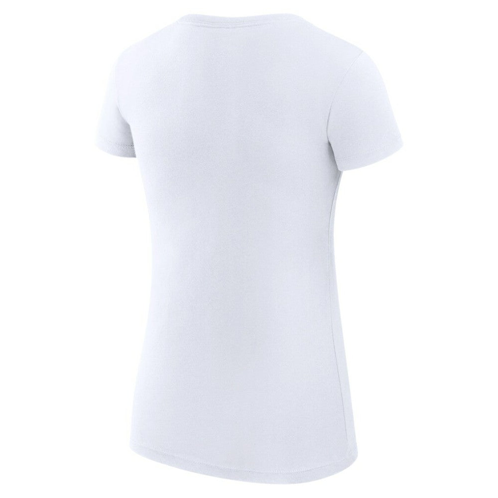Atlanta Braves G-III 4Her by Carl Banks Women's Super-Slim Fit Lightweight Collage Team Graphic Crew Neck T-Shirt - White T-shirts