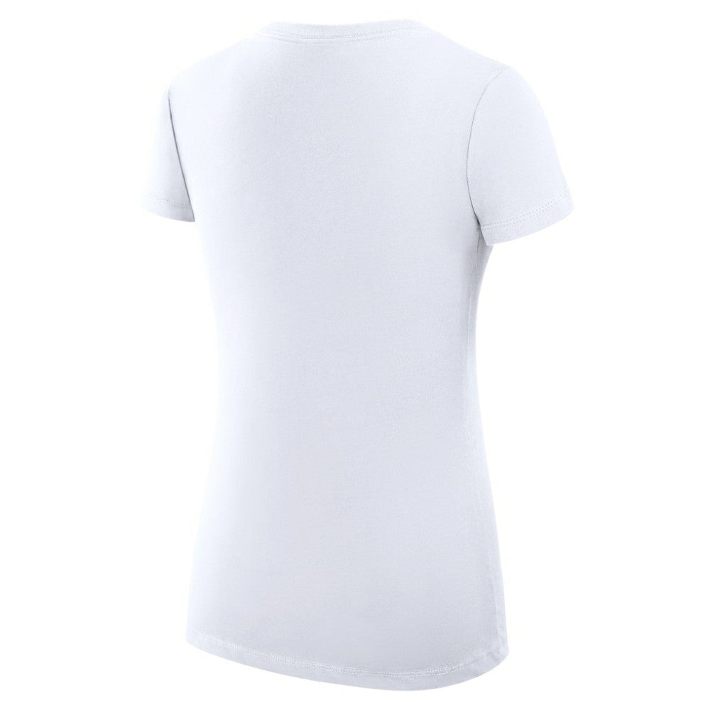 Chicago Cubs G-III 4Her by Carl Banks Women's Super-Slim Fit Lightweight Collage Team Graphic V-Neck T-Shirt - White T-shirts