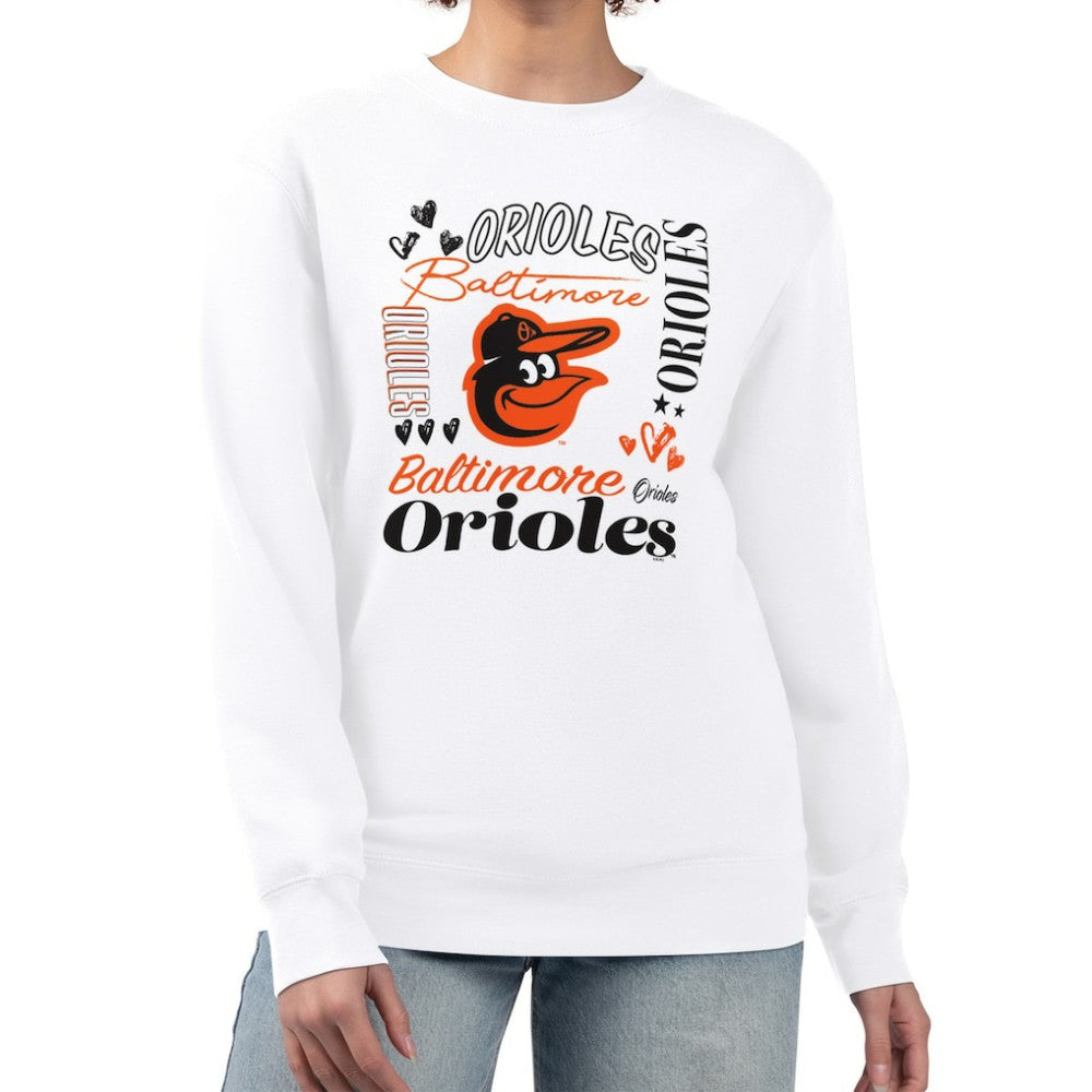 Baltimore Orioles G-III 4Her by Carl Banks Women's Collage Team Graphic Fleece Pullover Hoodie - White Hoodies