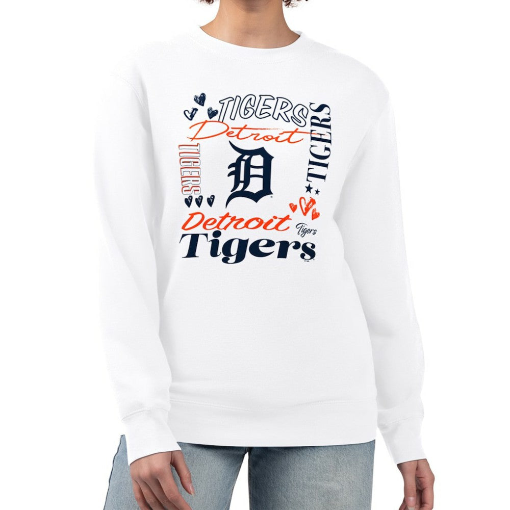 Detroit Tigers G-III 4Her by Carl Banks Women's Collage Team Graphic Fleece Pullover Hoodie - White Hoodies