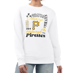 Pittsburgh Pirates G-III 4Her by Carl Banks Women's Collage Team Graphic Fleece Pullover Hoodie - White Hoodies