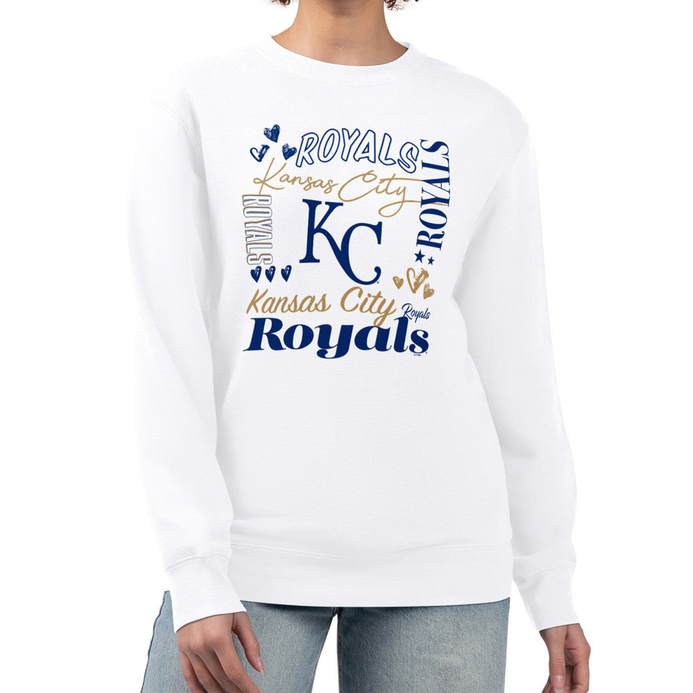 Kansas City Royals G-III 4Her by Carl Banks Women's Collage Team Graphic Fleece Pullover Hoodie - White Hoodies