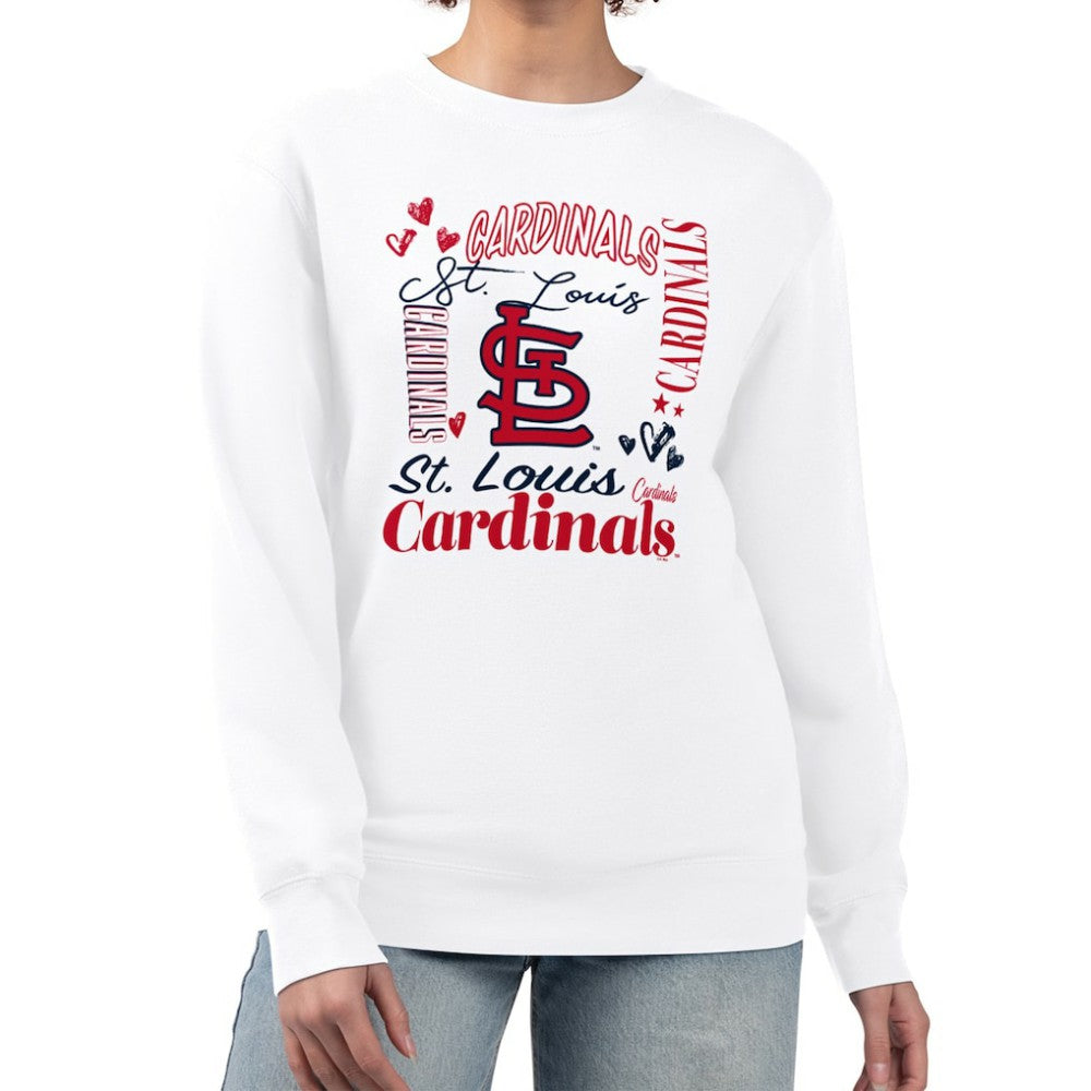 St. Louis Cardinals G-III 4Her by Carl Banks Women's Collage Team Graphic Fleece Pullover Hoodie - White Hoodies