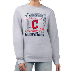 Cleveland Guardians G-III 4Her by Carl Banks Women's Collage Team Graphic Fleece Pullover Hoodie - Heather Gray Hoodies