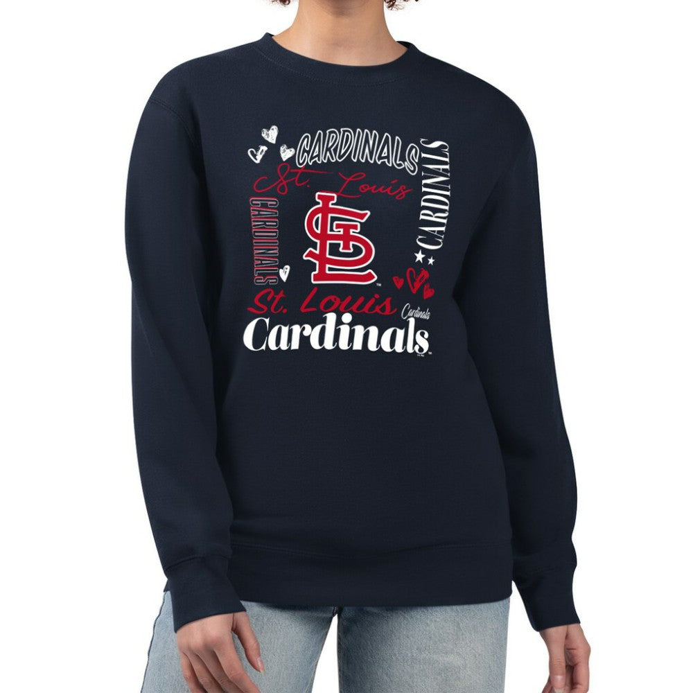 St. Louis Cardinals G-III 4Her by Carl Banks Women's Collage Team Graphic Fleece Pullover Hoodie - Navy Hoodies
